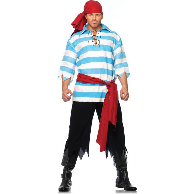 Mens Privateer Pirate Fancy Dress Costume | Adult | Mens | Red | L | Fun Costumes