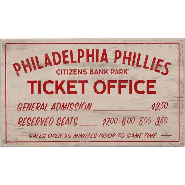 Open Road Brands Philadelphia Phillies Ticket Office Wood Sign • Price »
