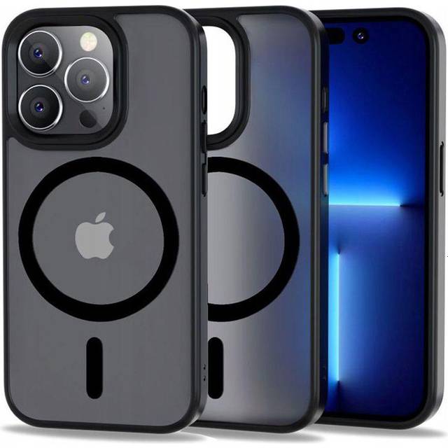 Tech-Protect iPhone 14 Pro Magmat Cover MagSafe Kompatibel Mat Sort • Pris »