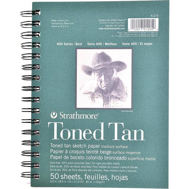 Strathmore Toned Sketch Spiral Paper Pad 9X12 Tan 50 Sheets