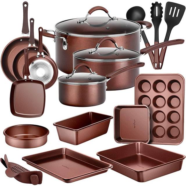 Nutrichef 12 - Piece Nonstick Kitchen Cookware Set