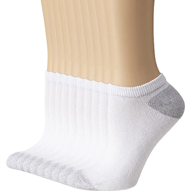 Hanes Women's 10pk Cushioned Low Cut Socks - Black 5-9