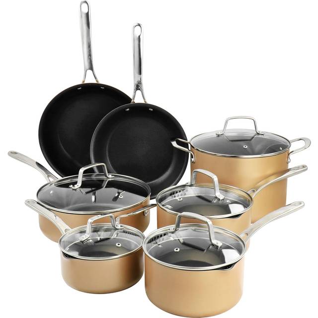 Martha Stewart Copper Hard Anodized Nonstick Cookware Set with lid