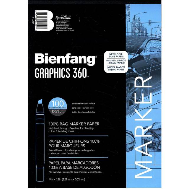 Bienfang Graphics 360 Marker Paper Pad, 9-Inch by 12-Inch, 100 Sheets