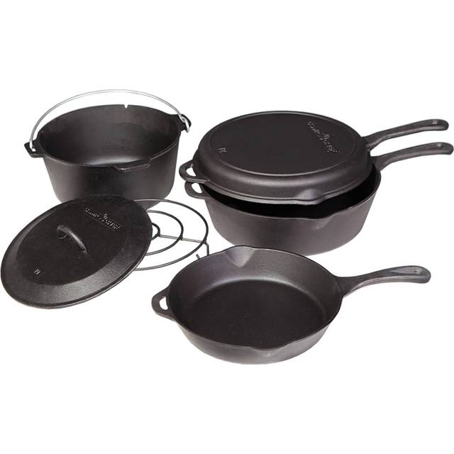 Mega Chef 5 - Piece Cast Iron Cookware Set & Reviews