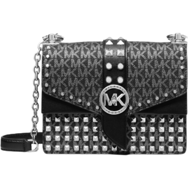 Michael Kors Greenwich Small Convertible Crossbody Bag - Black/Silver •  Price »