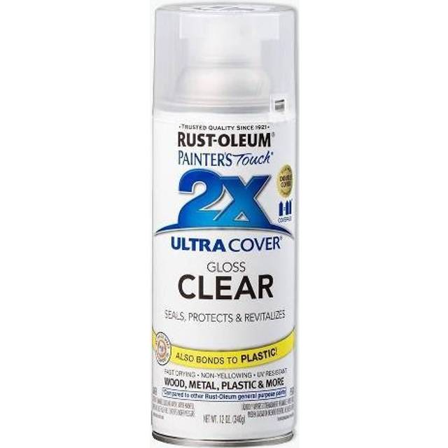 Rust-Oleum 12oz 2X Painter's Touch Ultra Cover Gloss Spray Paint Clear •  Price »
