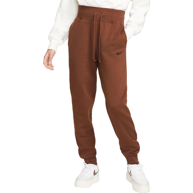 Nike WMNS Phoenix Fleece High-Rise Pants Brown - HEMP/SAIL