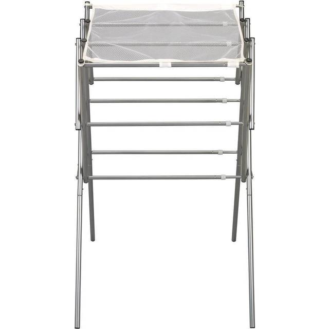 Bino 3-Tier Expandable Collapsing Foldable Laundry Drying Rack, Silver