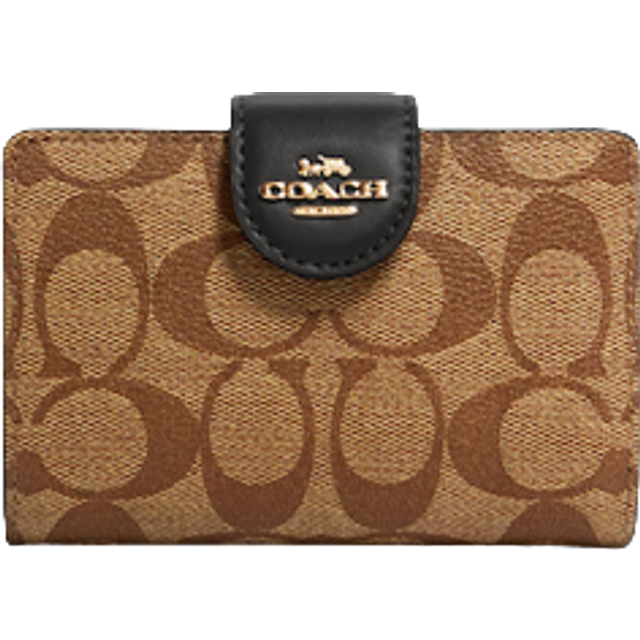 Coach women's medium corner best sale zip wallet