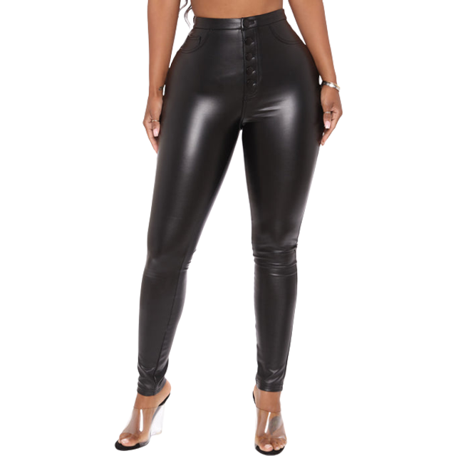 Tagoo Faux Leather Leggings for Women High Waisted Pleather Pants Stretch Tights with Pockets