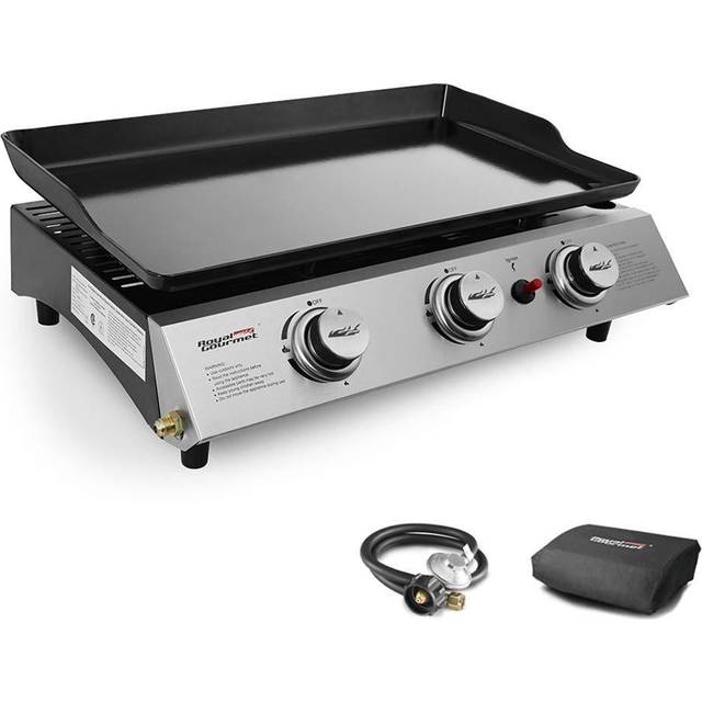 Royal Gourmet 24 in. Portable 3-Burner Built-in Propane Gas Griddle Flat Top  Grill in Stainless Steel PD1300 - The Home Depot