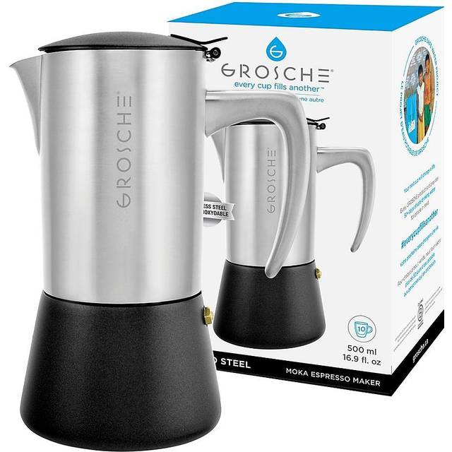 GROSCHE Milano Moka pot, Stovetop Espresso maker, Greca Coffee