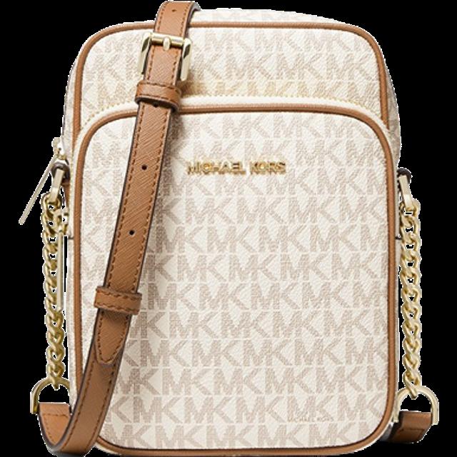 MICHAEL KORS Carmen Small Logo Smartphone Crossbody Bag (Vanilla