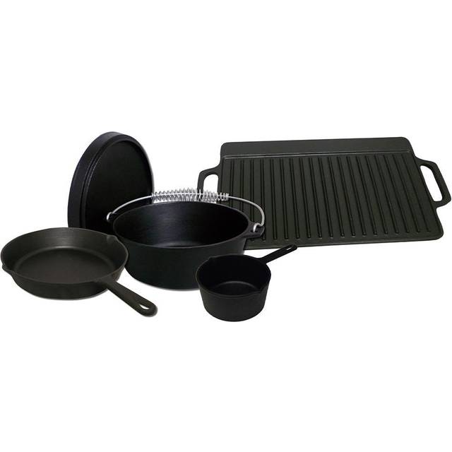 Lodge 5-Piece Pre-Seasoned Cast-Iron Cookware Set, Black