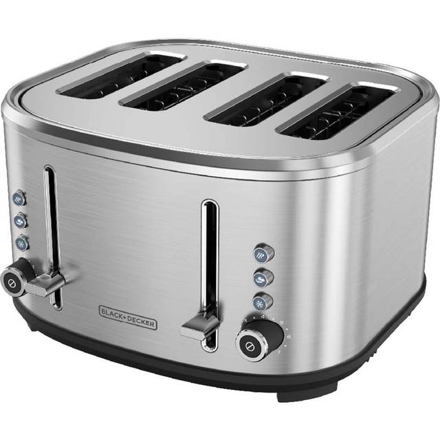 Full Stainless Steel Toaster 4 Slice, Long Extra-Wide Slots with