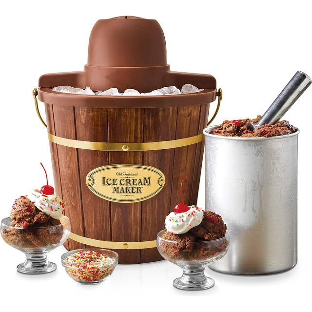 Elite Gourmet 4qt Old Fashioned Electric Ice Cream Maker Light