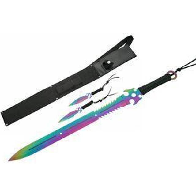 3 Pc. Rainbow Fantasy Metal Throwing Knife Set 6 inch Overal