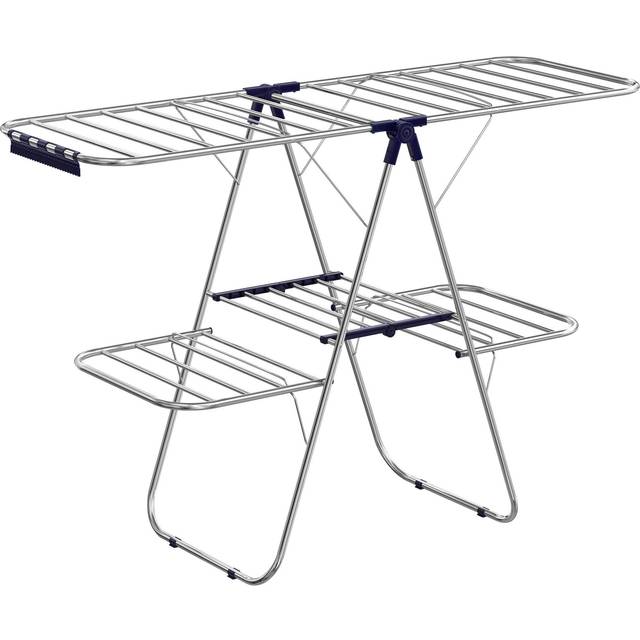 Iris USA Foldable Clothes Drying Rack with Extendable Rods for Large Laundry Loads