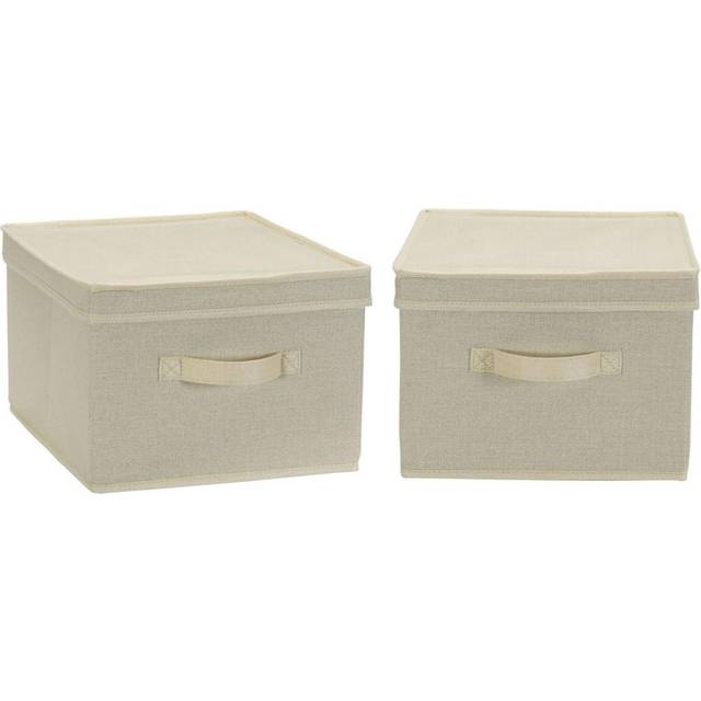 Household Essentials 2 Piece Large Fabric Storage Bins with Lids