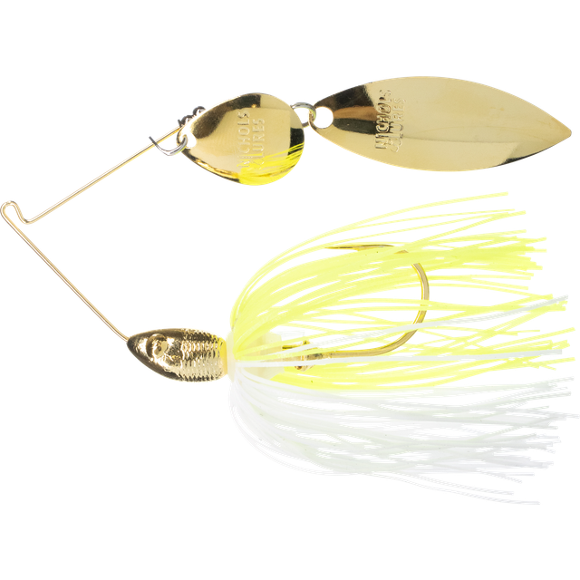 Nichols Lures Catalyst Tandem Spinnerbait 1/2 oz. White/Chartreuse