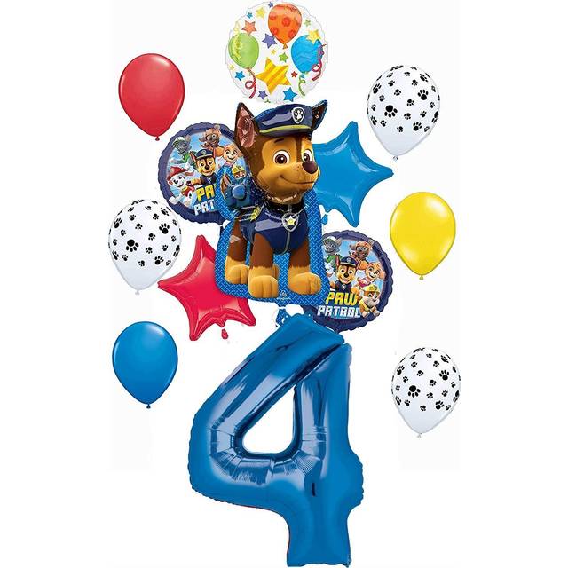 Paw Patrol Pups Party Supplies 4th Birthday Chase Balloon Bouquet  Decorations • Price »
