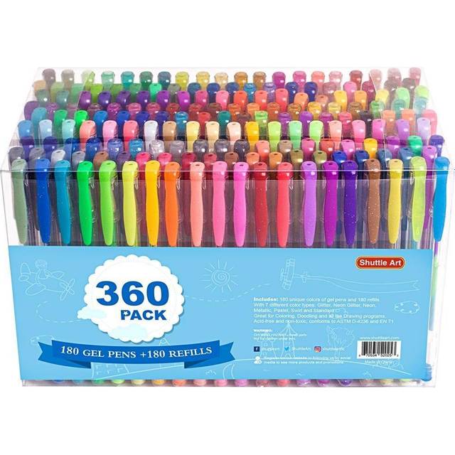 14 Retractable Colored Gel Pens Adult Coloring Books, Drawing