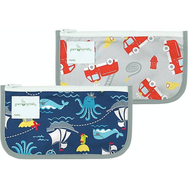 Green Sprouts 2-Pack Reusable Snack Bags in Navy Pirate