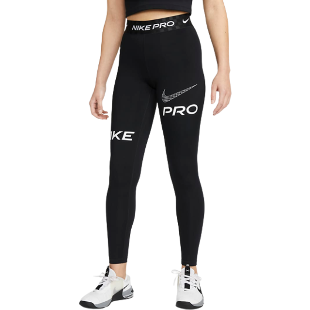 Nike Pro Women's Mid-Rise Full-Length Graphic Training Leggings In