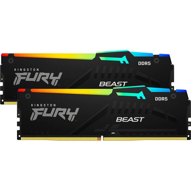 Kingston Technology Fury Beast 16GB (2x8GB) 5600MT/s DDR5 CL36 RGB Desktop  Memory Kit of 2, Infrared Syncing, AMD Expo, Plug N Play