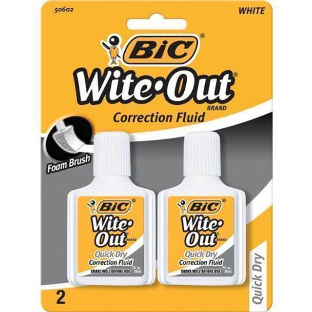 BIC Wite-Out Quick Dry Correction Fluid 2/Pack (WOFQDP24-A-WHI) 