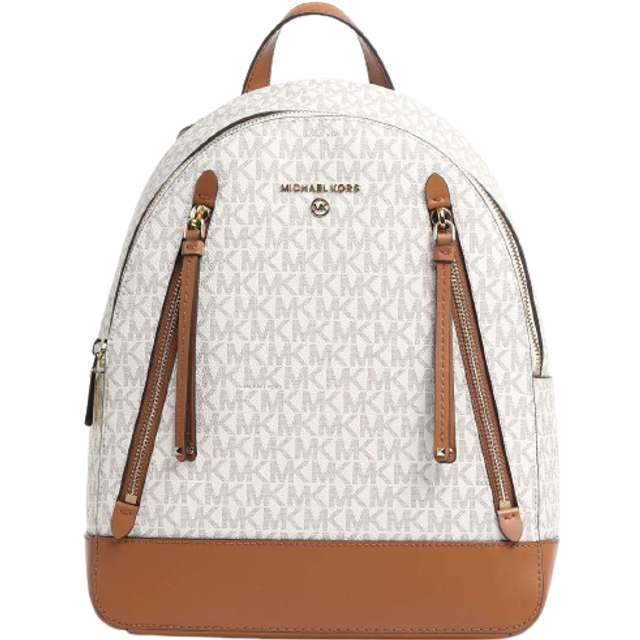 Michael Kors Brooklyn Medium Logo Backpack - Vanilla/Acorn • Price »
