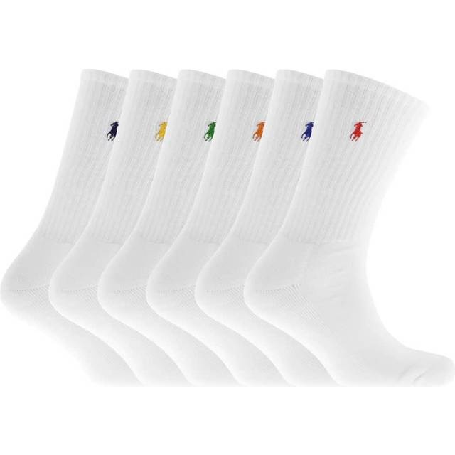 Polo Ralph Lauren 6-pack socks in white, gray and black with logo