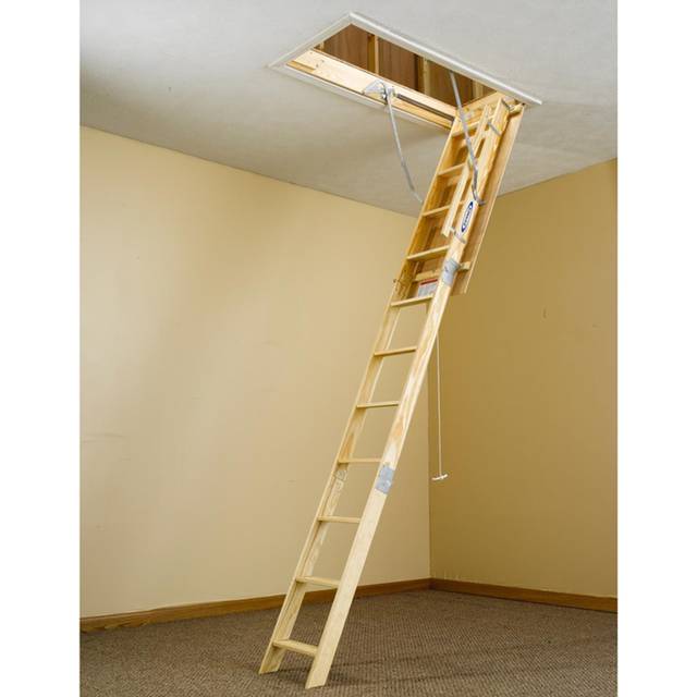 Werner 22.5 W X 54 L X 8-10 H Ceiling Wood Attic Ladder Wu2210