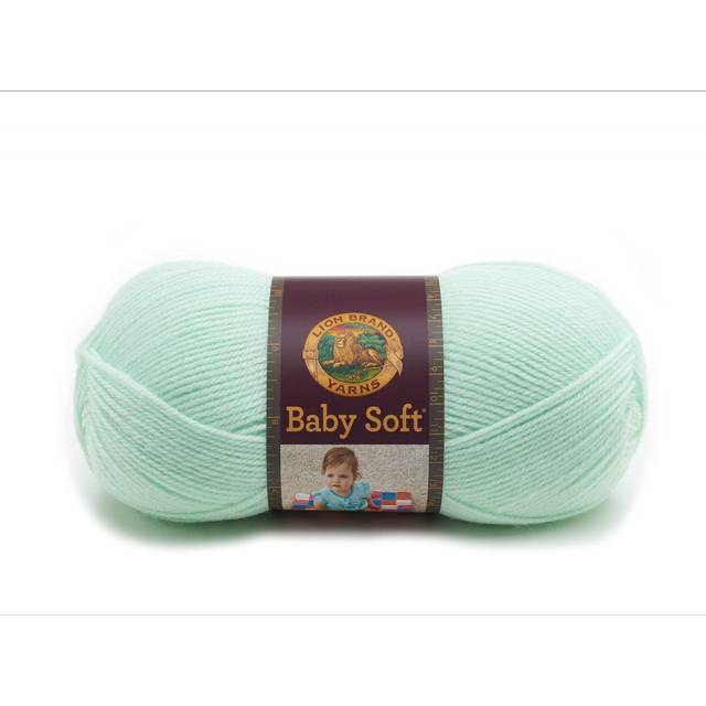 (1 Skein) Lion Brand Yarn Babysoft Baby Yarn Yarn, Mint Multicolor