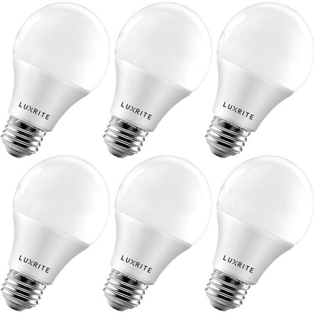 Luxrite 60 Watt Equivalent A19 E26/Medium (Standard) Dimmable 4000K LED  Bulb