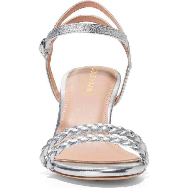 Cole Haan Women s Alyse Braided Block Sandals Silver Silver Price