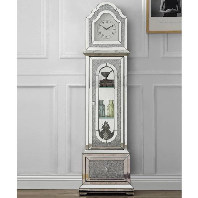 Acme Furniture Inc. Mirrored Silvertone Table Clock