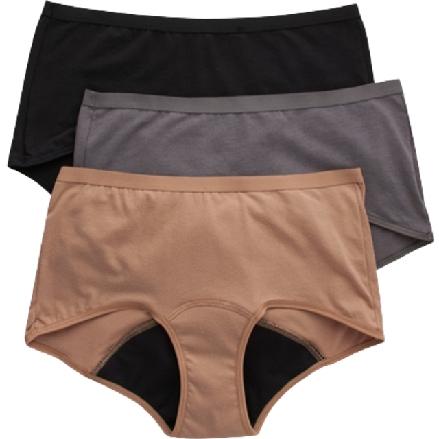 Women Solid Period Panties Boy Shorts Black Underwear S