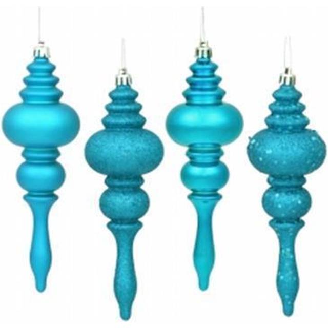 Northlight 96ct Turquoise Blue Shatterproof 4-Finish Christmas