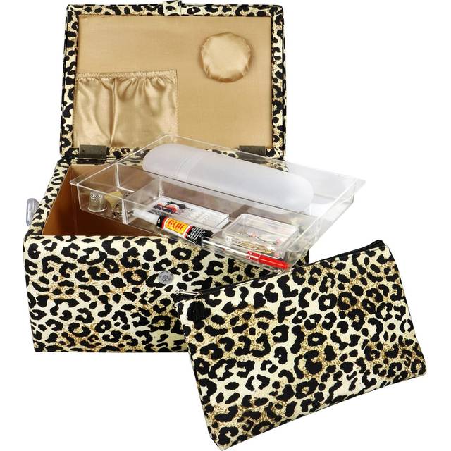 Singer Large Premium Sewing Basket Leopard Print with Emergency Travel  Sewing Kit & Matching Pouch • Price »