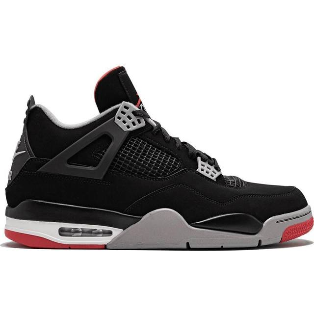 Nike Air Jordan 4 Retro M - Black/Cement Grey/Summit White/Fire Red ...