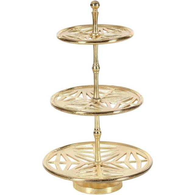 Litton Lane Gold Aluminum 3 Tiered Server Cake Stand • Price »