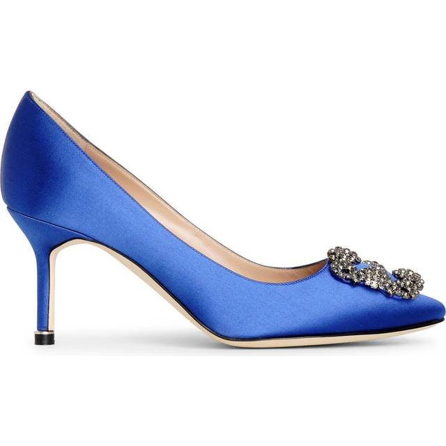 Manolo Blahnik Hangisi 70 Satin - Blue • Prices »