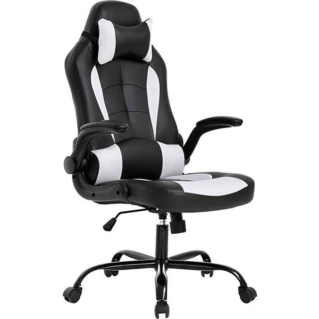 BestOffice PC Gaming Chair Ergonomic Office Chair Desk Chair with Lumbar  Support Flip Up Arms Headrest PU Leather Executive High Back Computer Chair  for Adults Women Men (White) • Price »