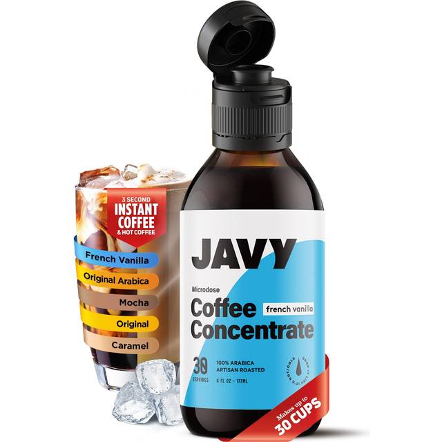 Javy Coffee Caramel Concentrate Liquid, Instant Iced & Hot Brewed Coffee,  Makes 35 Cups, Low Acid Cold Brew, Medium Roast Arabica, Unsweetened &  Sugar-Free 