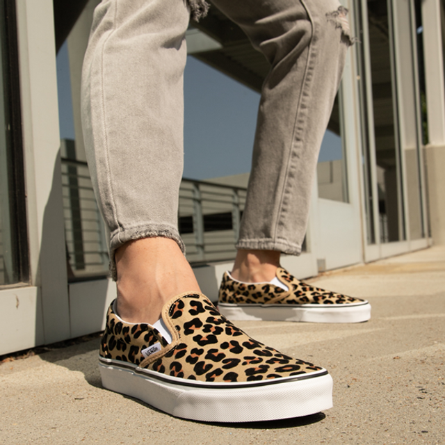 Vans Slip On Skate Shoe Leopard black 11.5 Womens