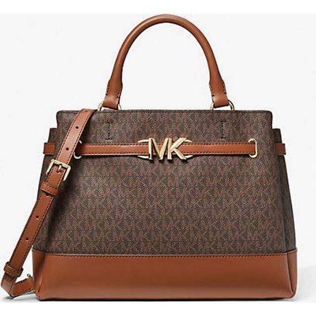 Michael Kors 35S3G6RS3B Reed Large Logo Belted Satchel IN BROWN