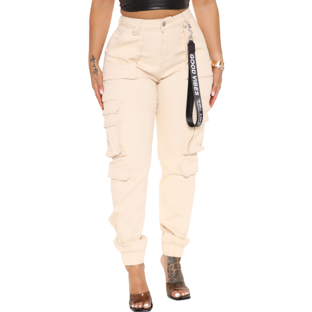 Fashion Nova Good Vibes Cargo Jogger - Ivory • Price