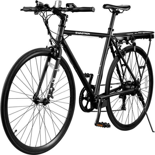 Swagtron Swagcycle EB 12 City Commuter Electric Bike with Removable Battery Black 700c Wheels 7 Speed Shimano Gears